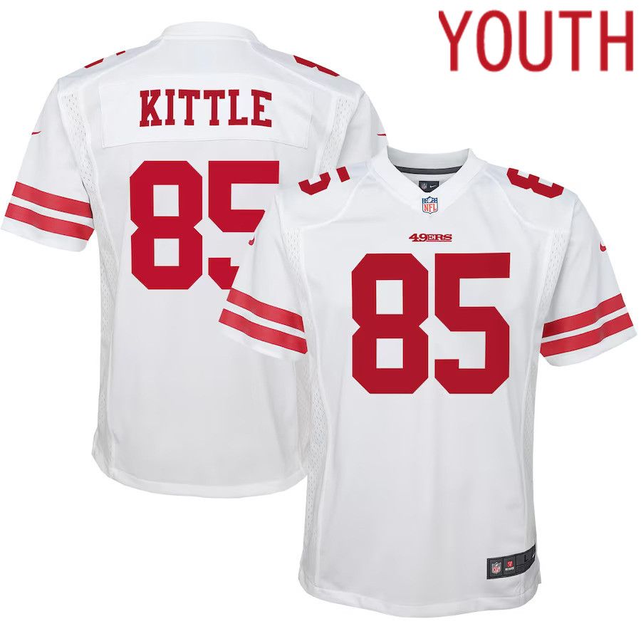 Youth San Francisco 49ers #85 George Kittle Nike White Player Game NFL Jersey->youth nfl jersey->Youth Jersey